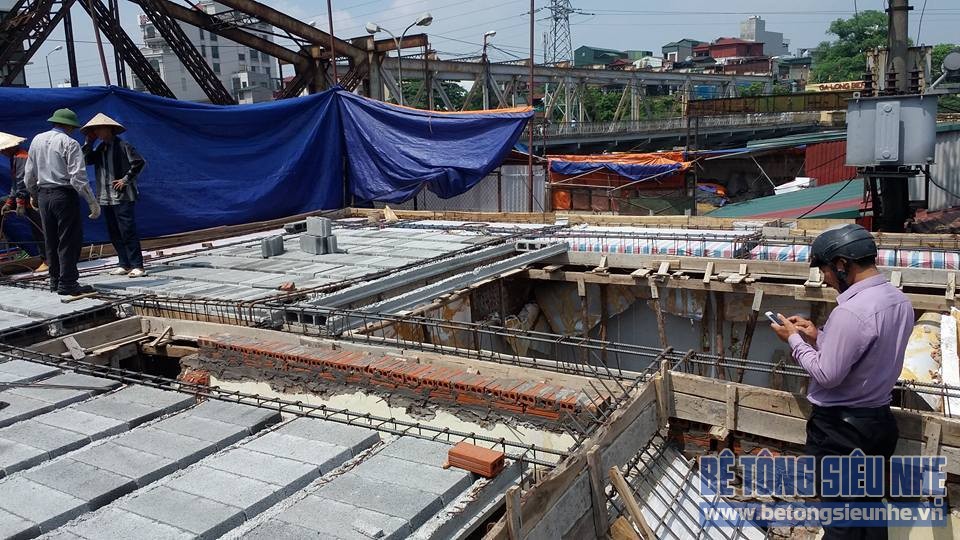 Thi công công trình sàn bê tông nhẹ cho khách sạn tại Long Biên