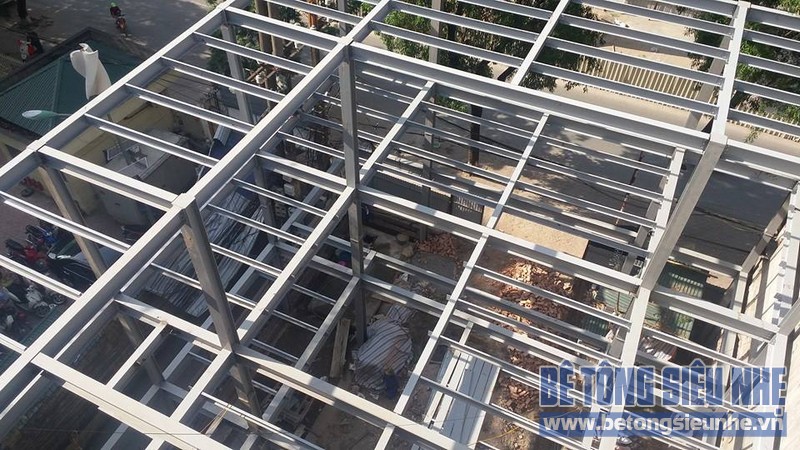 Thi công nhà khung thép siêu chắc chắn tại thị trấn Trâu Quỳ, Gia Lâm