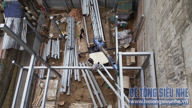 Thi công nhà khung thép siêu chắc chắn tại thị trấn Trâu Quỳ, Gia Lâm