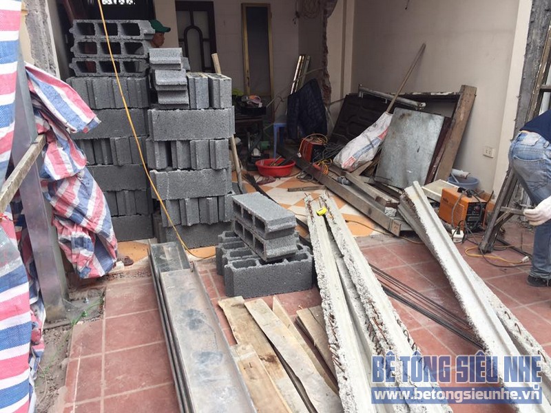 Cải tạo, nâng tầng bằng bê tông siêu nhẹ tại Phú Minh, Sóc Sơn