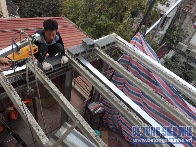 Cải tạo, nâng tầng bằng bê tông siêu nhẹ tại Phú Minh, Sóc Sơn