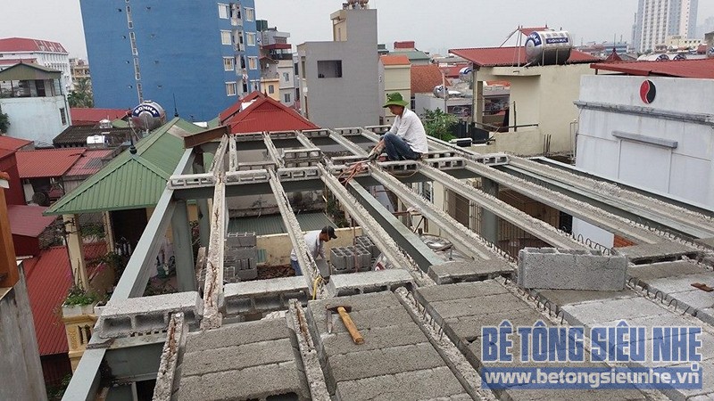 Cải tạo nhà ống sử dụng kết cấu nhà khung thép sàn bê tông nhẹ tại Nguyễn Trãi