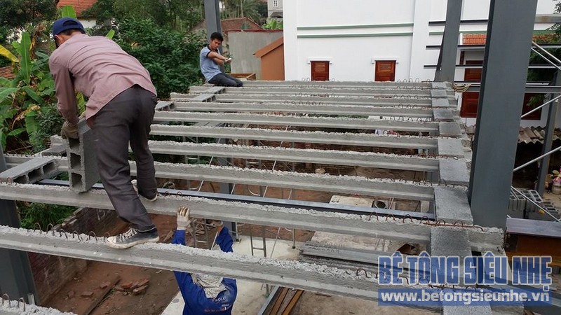 Công trình nhà khung thép kết hợp bê tông nhẹ tại Đông Anh