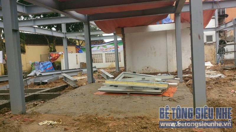 Thi công nhà khung thép 2 tầng kết hợp sàn bê tông nhẹ công trình Tản Đà Resort - 01