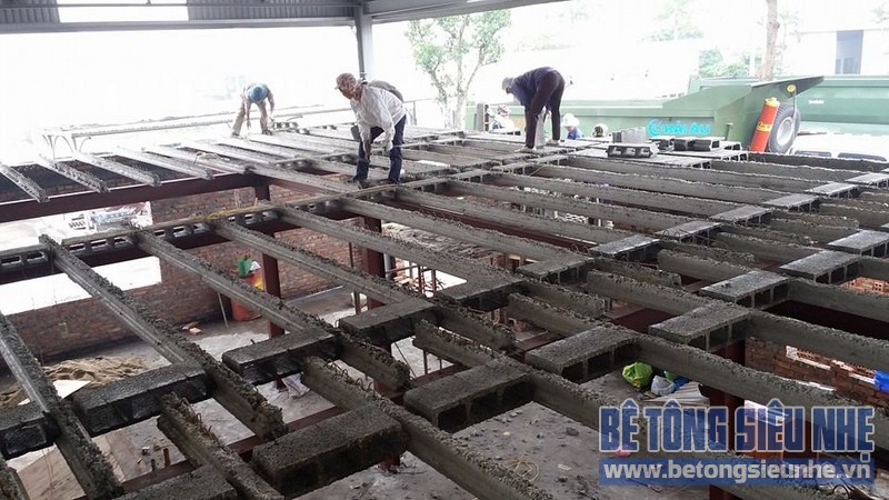 Thi công sàn bê tông nhẹ cho văn phòng công ty ô tô Hải Âu tại Hưng Yên
