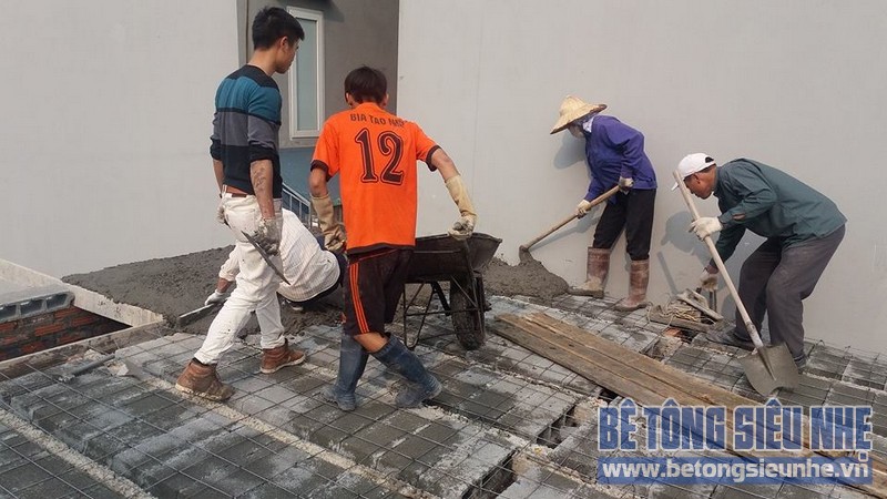Thi công sàn bê tông siêu nhẹ cho siêu thị mini tại Việt Hưng