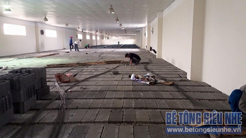 Thi công sửa nhà kho thuốc bằng sàn bê tông nhẹ của Công ty Hanvet Hưng Yên