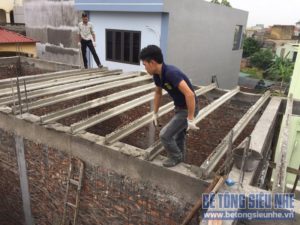Thi công 100m sàn bê tông siêu nhẹ Xuân Mai tại Quế Võ, Bắc Ninh