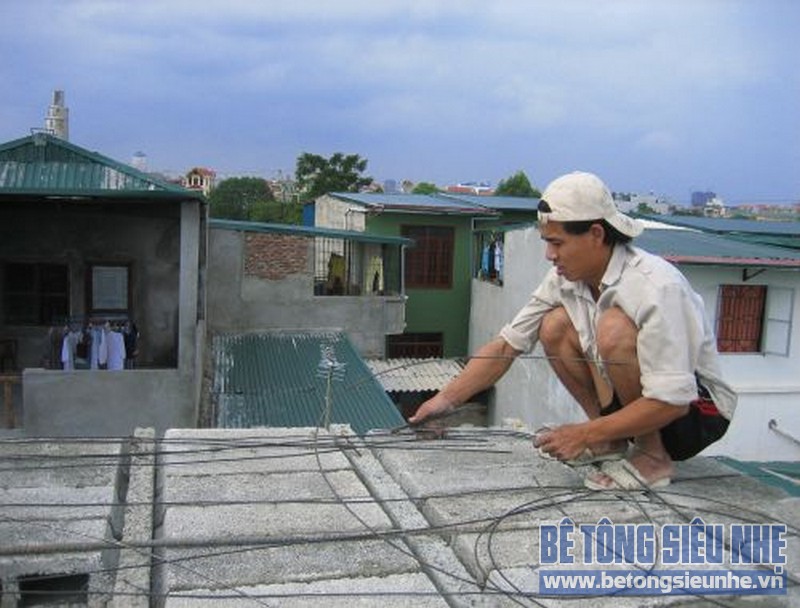 Ghép sàn bê tông nhẹ cho nhà anh Hải tại Duyên Thái, Thường Tín, Hà Nội