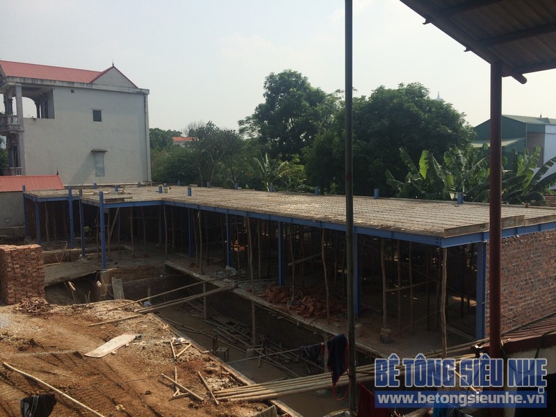 Công tác thi công nhà khung thép, sàn bê tông nhẹ khách sạn Hồ Núi Đính (Ninh Bình) P5