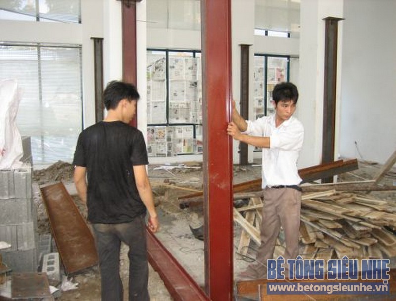Thi công nhà khung thép, sàn bê tông nhẹ tại Tân Triều, Thanh Trì, Hà Nội