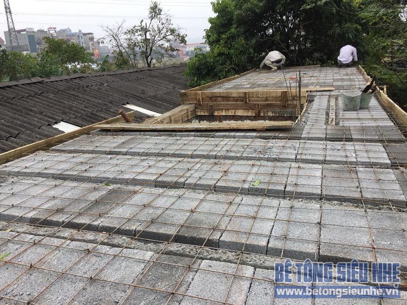 Thi công sàn bê tông siêu nhẹ làm mái nhà cho gia đình anh Doanh, Sóc Sơn, Hà Nội - 04