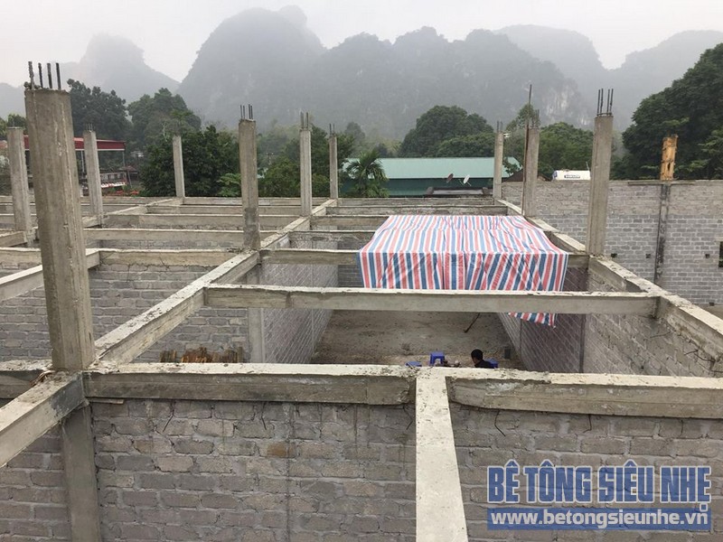 Công trình xây nhà bằng gạch siêu nhẹ nhà anh Tú ở Yên Viên, Gia Lâm