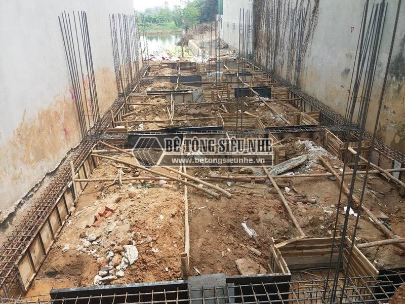 Thi công phần móng để dựng nhà khung thép tại công trình nhà anh Thu, Ba Vì, Hà Nội -04