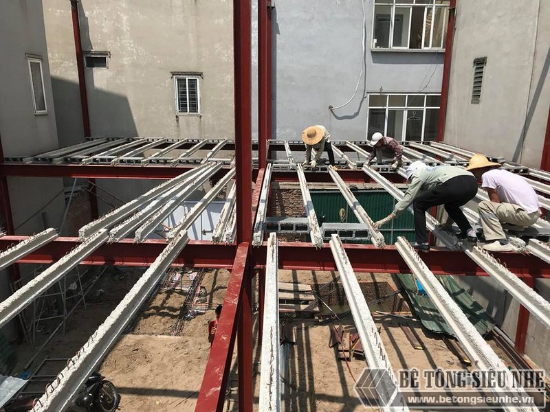 Thi công nhà khung thép, sàn bê tông nhẹ tại Xuân La, Tây Hồ, Hà Nội - 02