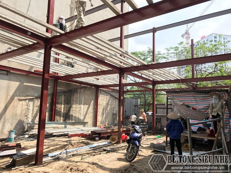 Thi công nhà khung thép, sàn bê tông nhẹ tại Xuân La, Tây Hồ, Hà Nội - 01