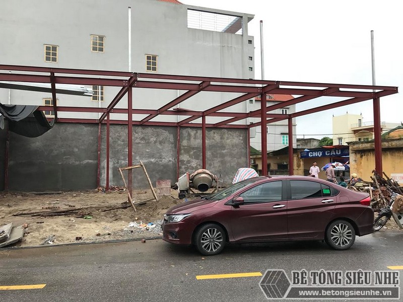 Thi công nhà khung thép và sàn bê tông nhẹ tại xã Trung Mầu, Gia Lâm, Hà Nội - 02