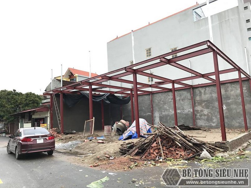 Thi công nhà khung thép và sàn bê tông nhẹ tại xã Trung Mầu, Gia Lâm, Hà Nội - 03