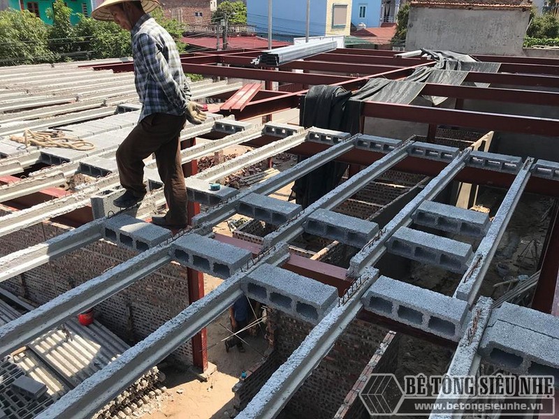 Thi công nhà khung thép và sàn bê tông nhẹ tại xã Trung Mầu, Gia Lâm, Hà Nội - 07