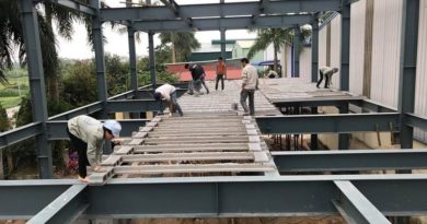 Lắp dựng nhà khung thép, thi công sàn bê tông nhẹ tại Thanh Trì, Hà Nội - 05