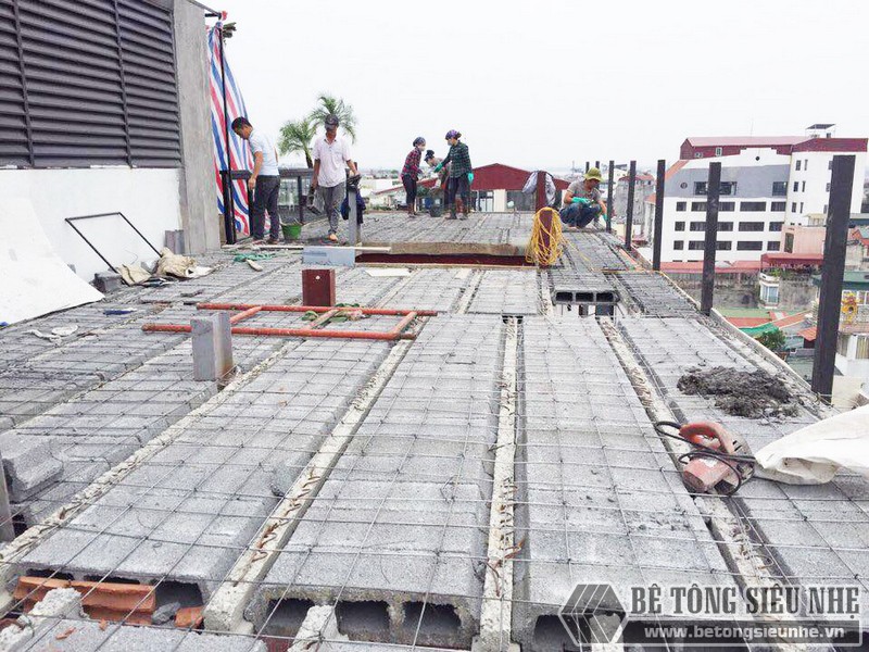 Làm nhà khung thép, sàn bê tông siêu nhẹ cho công trình 5 tầng tại Tây Hồ, Hà Nội - 02