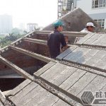 Nâng tầng, làm mái nhà bằng bê tông siêu nhẹ tại Gia Lâm, Hà Nội nhà anh Kiên
