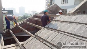 Nâng tầng, làm mái nhà bằng bê tông siêu nhẹ tại Gia Lâm, Hà Nội nhà anh Kiên - 04