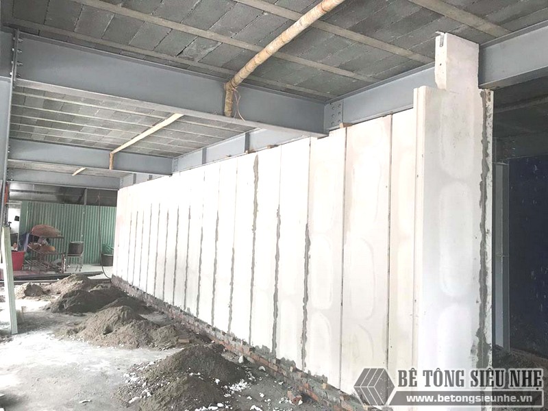 Thi công nhà khung thép, sàn bê tông nhẹ và tấm tường panel siêu nhẹ tại Hà Đông, Hà Nội - 03