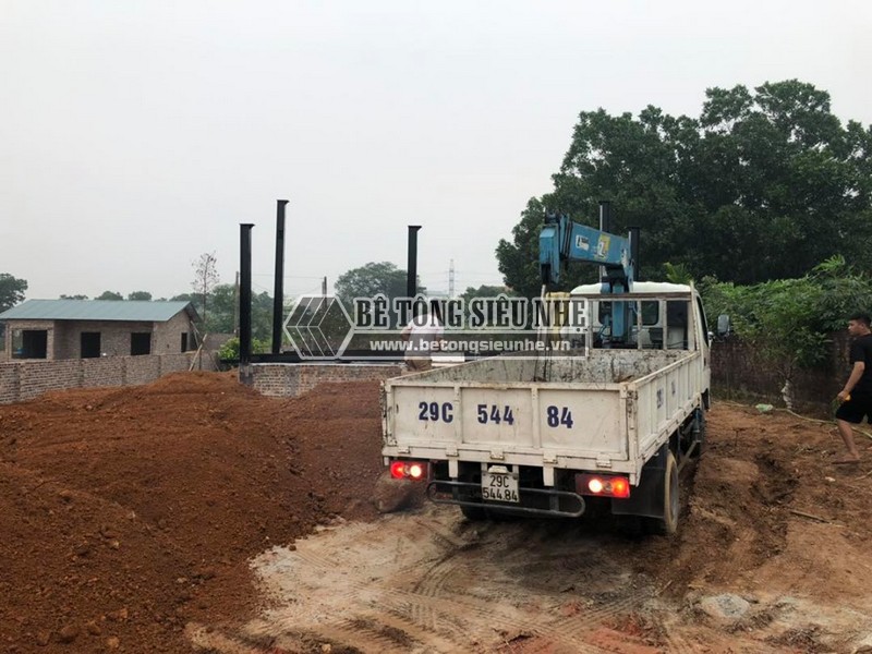 Dựng nhà xưởng bằng hệ khung thép tại Phú Ninh, Minh Phú, Sóc Sơn, Hà Nội, nhà anh Ba