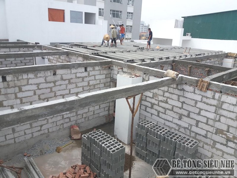 Gạch nhẹ xây tường - công trình thực tế xây tường bằng gạch block