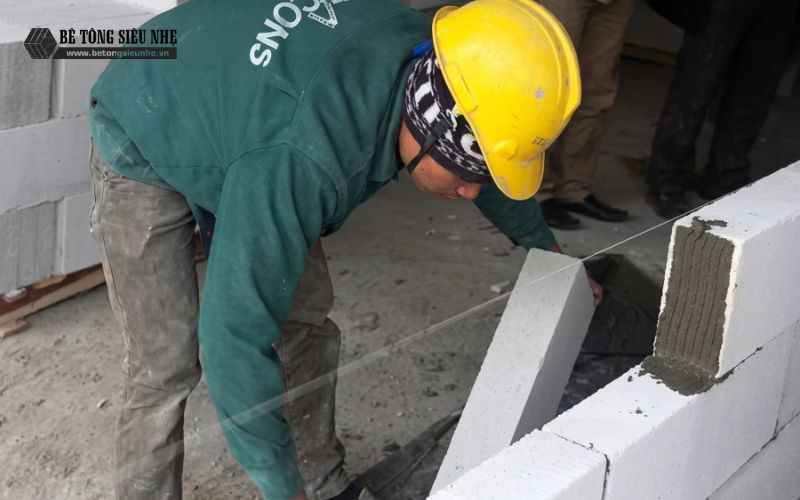 Cách tính định mức vữa xây gạch AAC cho công trình