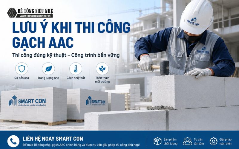 lưu ý khi thi công gạch aac