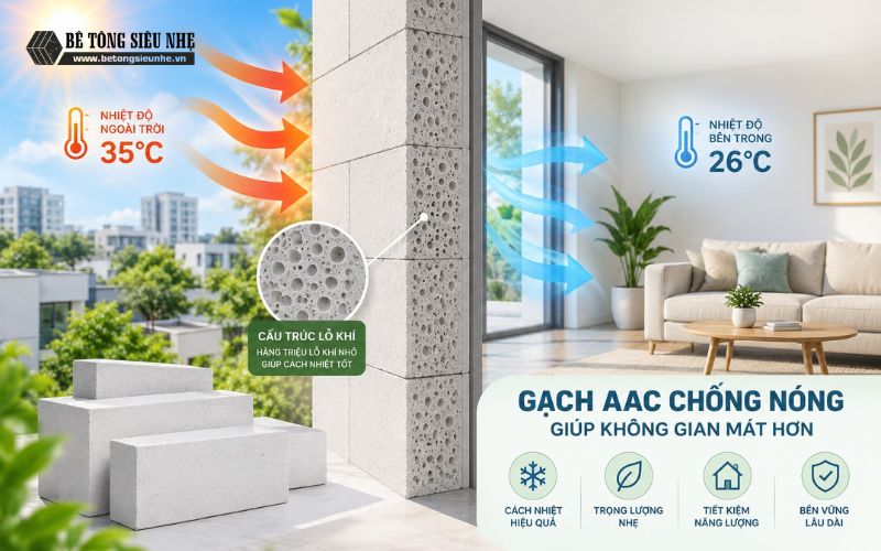Vì sao gạch AAC chống nóng lại hiệu quả Vì sao gạch AAC chống nóng lại hiệu quả