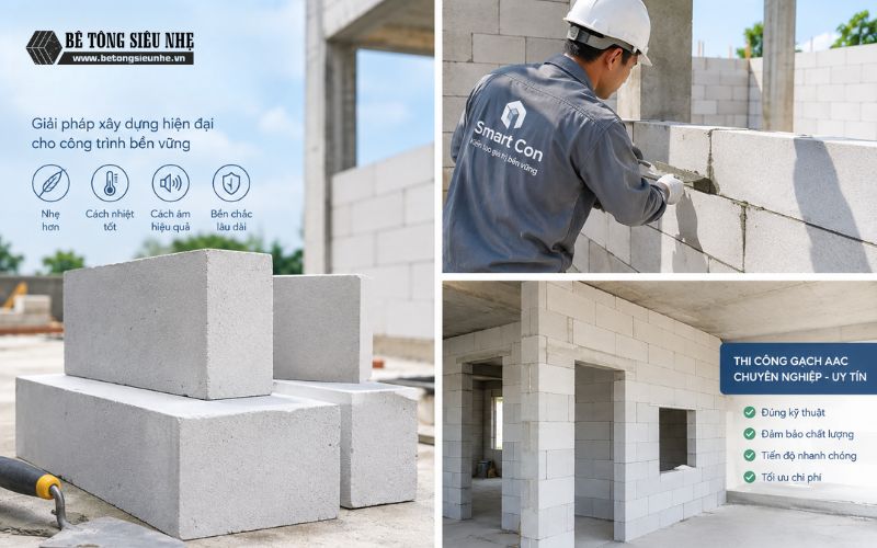 Dịch vụ thi công gạch AAC chuyên nghiệp