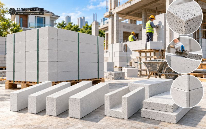 Ưu điểm nổi bật của gạch bê tông khí chưng áp