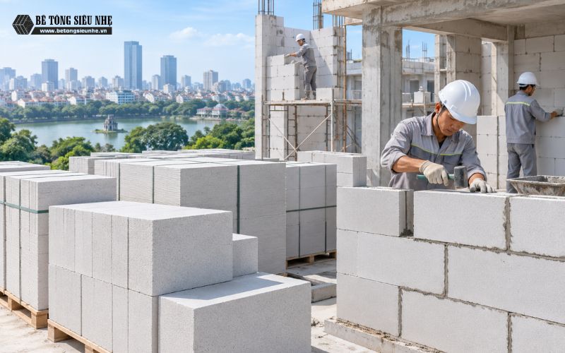 gạch bê tông khí chưng áp Hà Nội