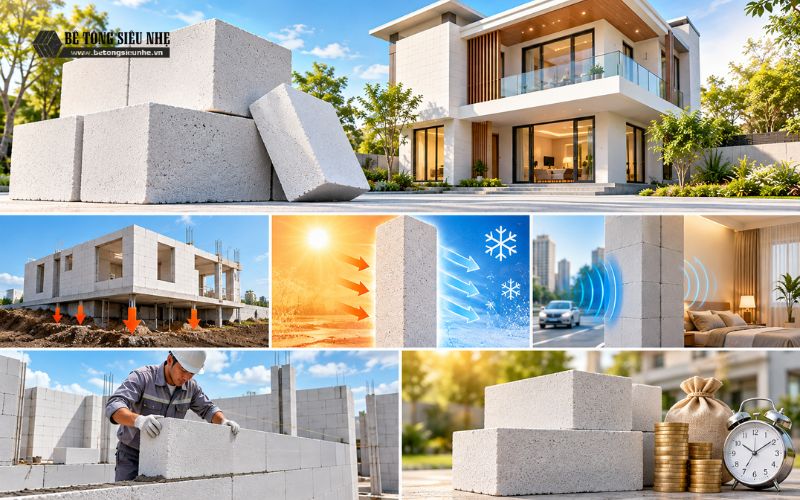 Ưu điểm nổi bật khi xây nhà bằng gạch AAC
