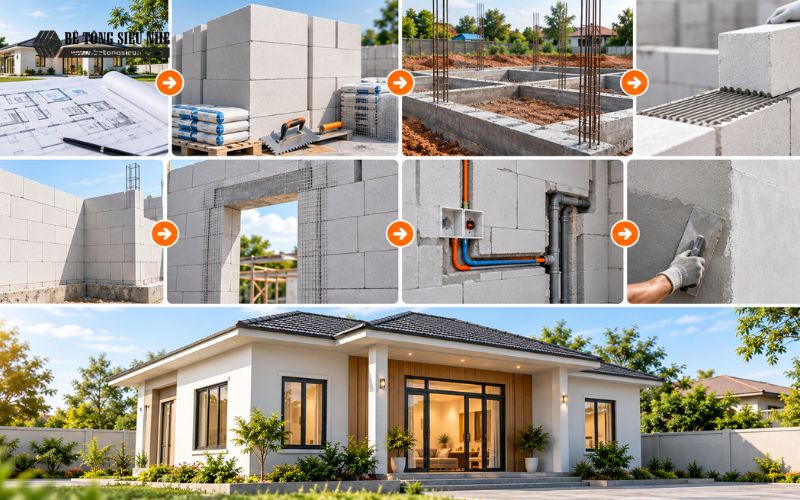 Quy trình xây nhà cấp 4 bằng gạch AAC từ A đến Z