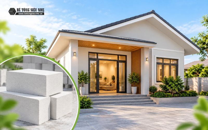 xây nhà cấp 4 bằng gạch aac