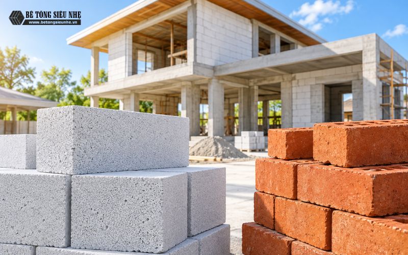 So sánh chi phí xây nhà bằng gạch AAC và gạch nung