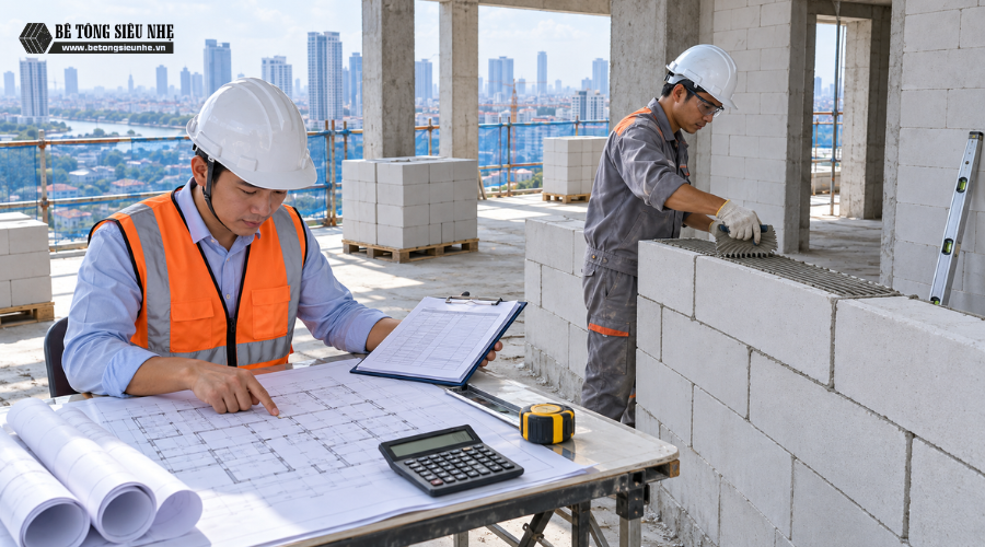 Lưu ý khi thi công gạch AAC cho nhà dân dụng