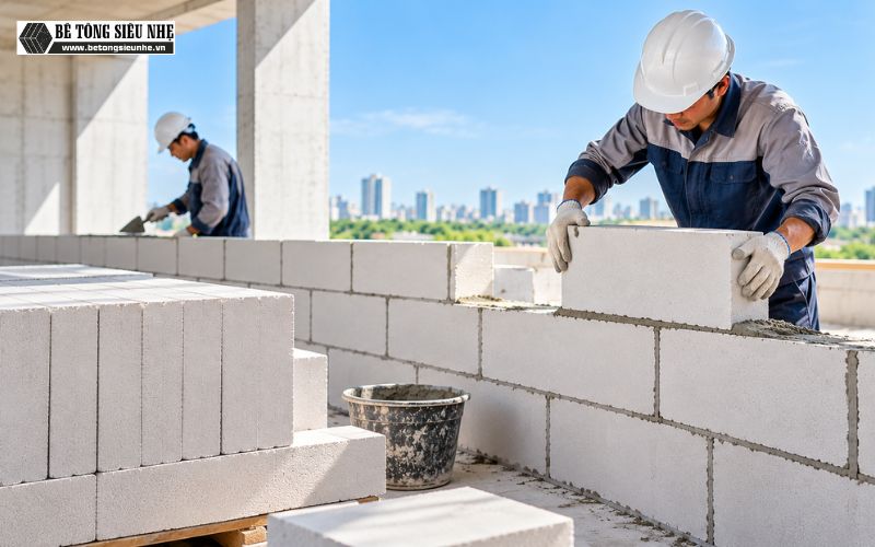 yếu tố ảnh hưởng đến đơn giá thi công tường gạch AAC