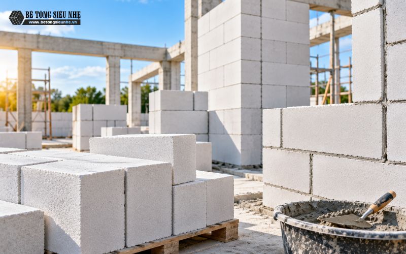 Cách tính chi phí xây tường gạch AAC trọn gói