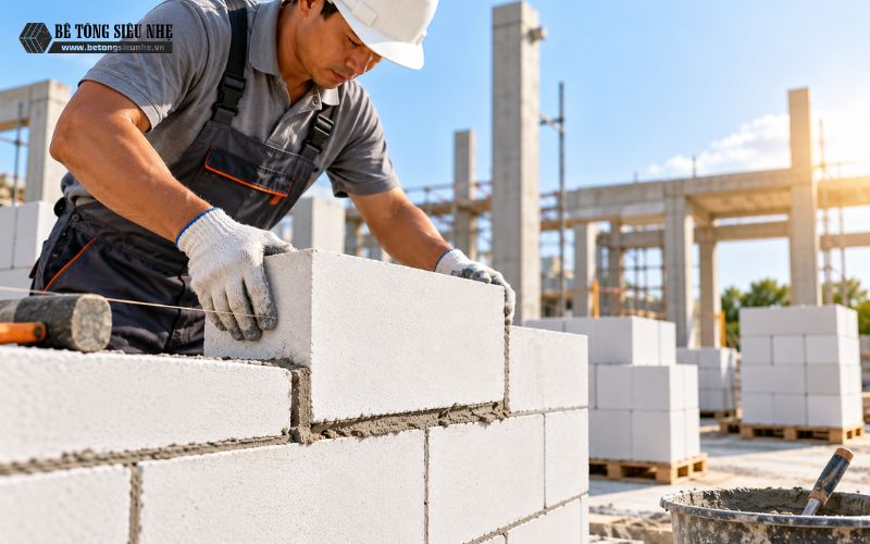 Các yếu tố ảnh hưởng đến giá nhân công xây gạch AAC